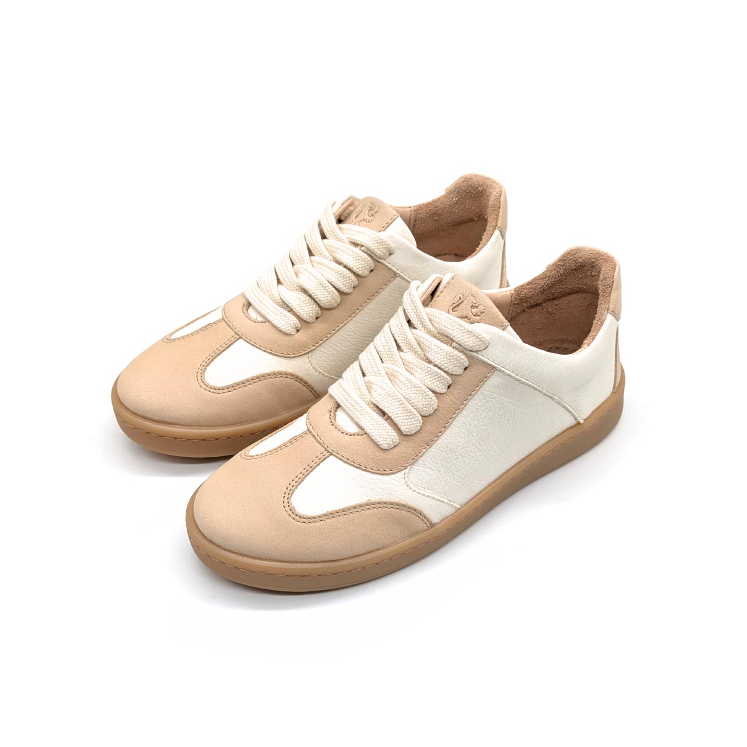 Werrner 1911 Bio-Sneaker Eichelhäher in Naturweiß & Beige mit Naturlederfutter