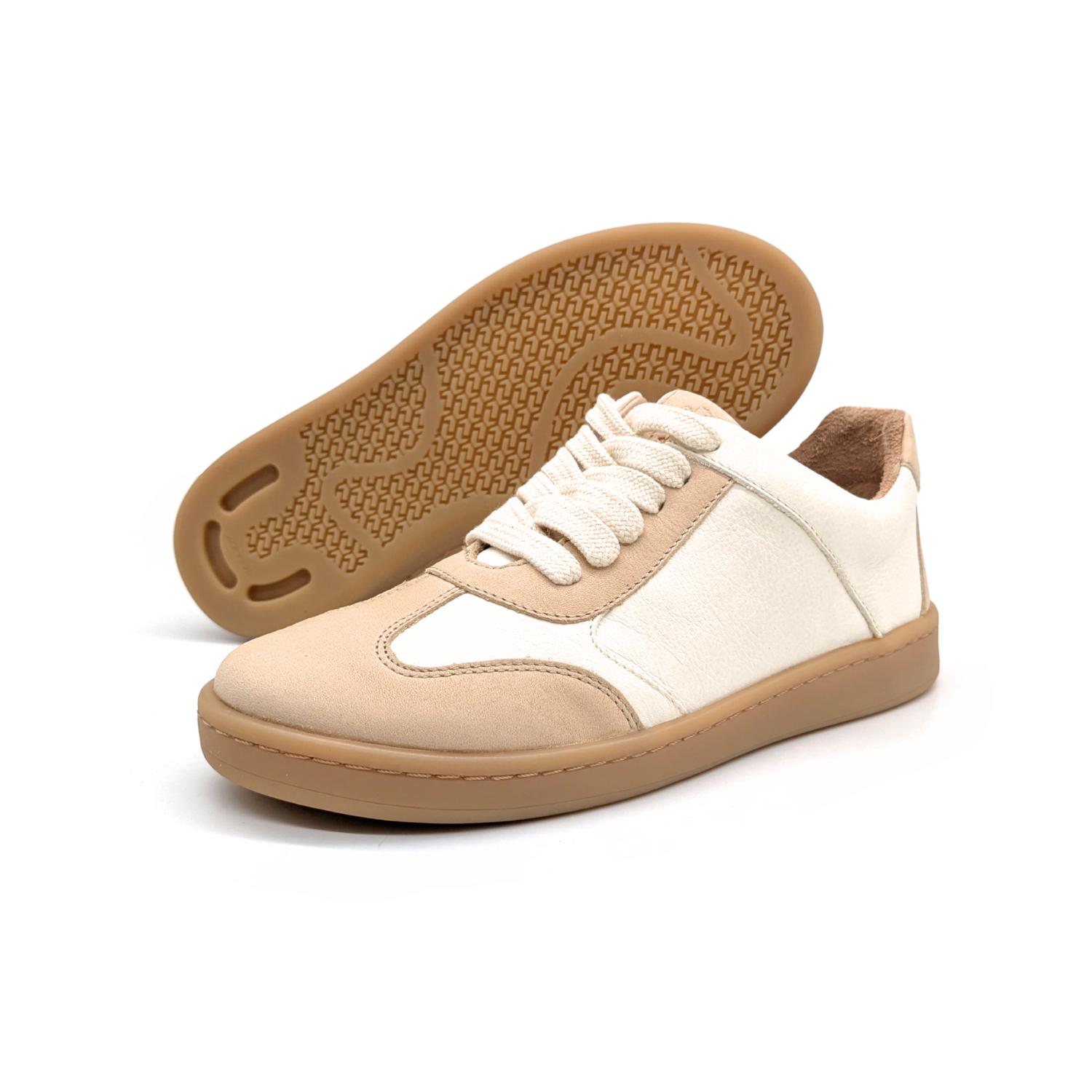 Werrner 1911 Bio-Sneaker Eichelhäher in Naturweiß & Beige mit flacher Sohle