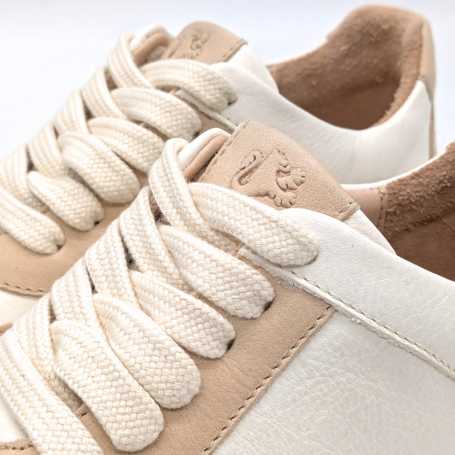 Werrner 1911 Bio-Sneaker Eichelhäher in Naturweiß & Beige mit Schnürung