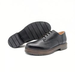 Werner 1911 Bio-Schnürschuh Flusskiebitz in Schwarz mit leichtem Absatz