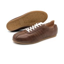 Werner 1911 Low-Sneaker Gimpel aus Bioleder in cognac mit flacher Sohle