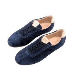 Werner 1911 Low-Sneaker Gimpel aus Bioleder in denimblau mit Naturlederfutter