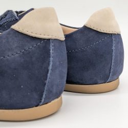 Werner 1911 Low-Sneaker Gimpel aus Bioleder in denimblau mit hellem Nappaleder Einsatz an der Ferse