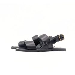 Werner 1911 Bio-Ledersandale Hortensie in Schwarz