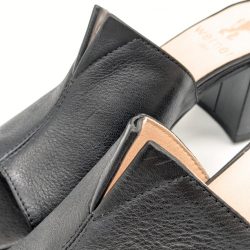 Werner 1911 Bio-Pantolette mit Absatz Kiefer in Schwarz mit Schlitz