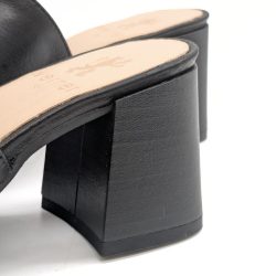 Werner 1911 Bio-Pantolette mit Absatz Kiefer in Schwarz Absatzhöhe 4,5 cm