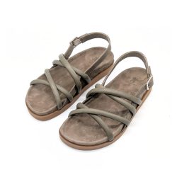 Werner 1911 Bio-Sandale Liguster in taupe mit überkreuzten Riemen