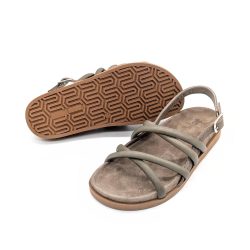 Werner 1911 Bio-Sandale Liguster in taupe flacher Sohle