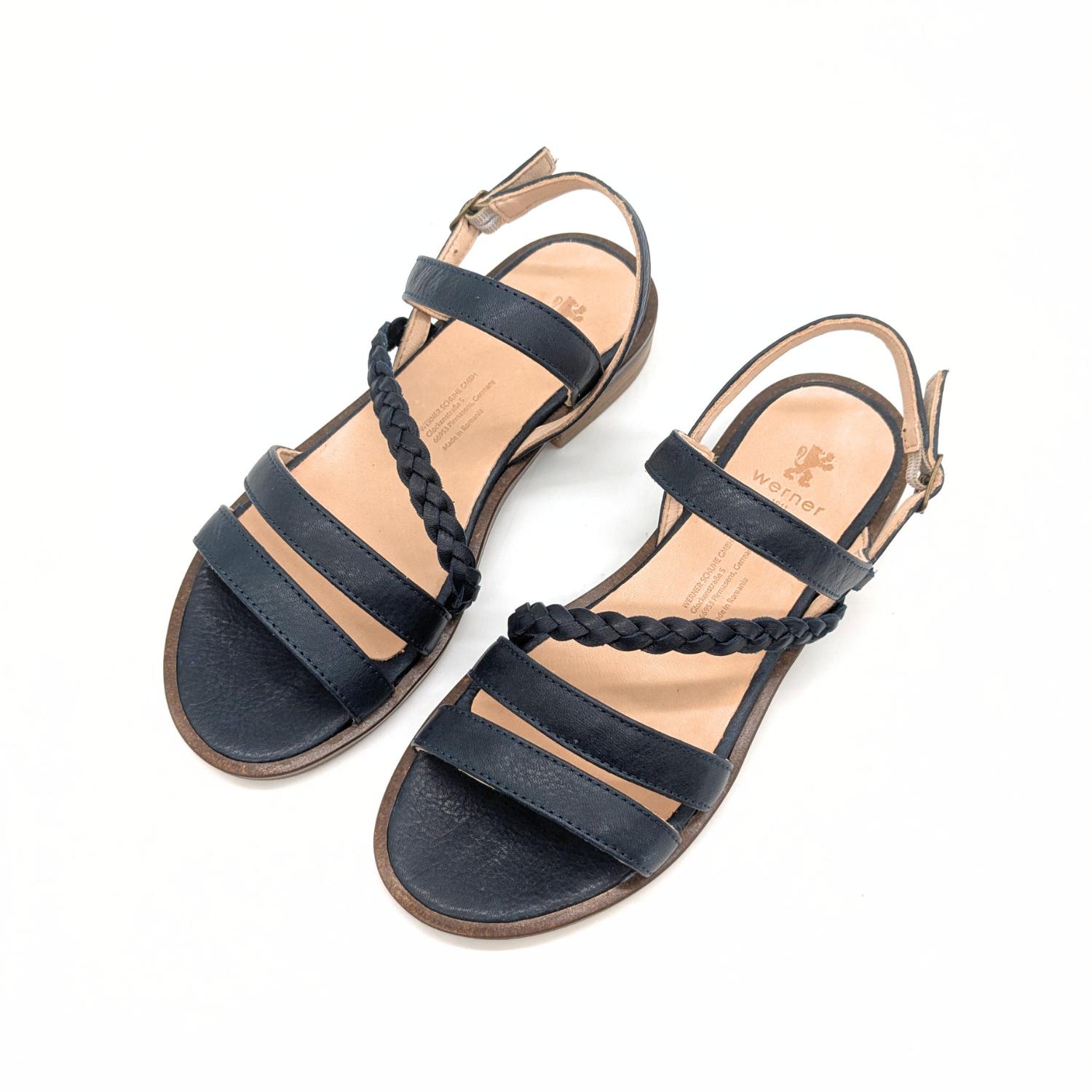 Werner 1911 Bio-Sandale Maiglöckchen in Dunkelblau Nappaleder