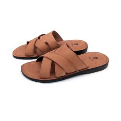 Werner 1911 Bio Pantolette Rittersporn in Cognac aus Nappa Plus Leder