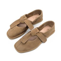 Werner 1911 Bio-Ballerina Rosenkäfer in Karamell Nubukleder