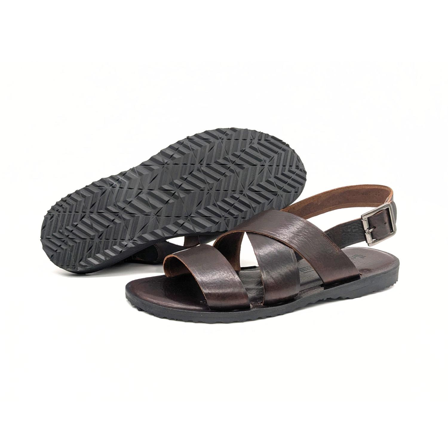 Werner 1911 Bio-Sandale Thymian in Mokka mit flacher Profilsohle