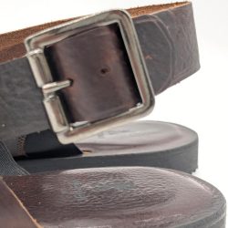 Werner 1911 Bio-Sandale Thymian in Mokka mit Schnalle und dezentem Elastikband