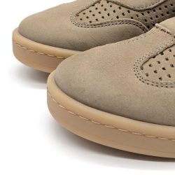 Werner 1911 Bio-Sneaker mit Perforation Wiesenpieper in Taupe mit runder Spitze