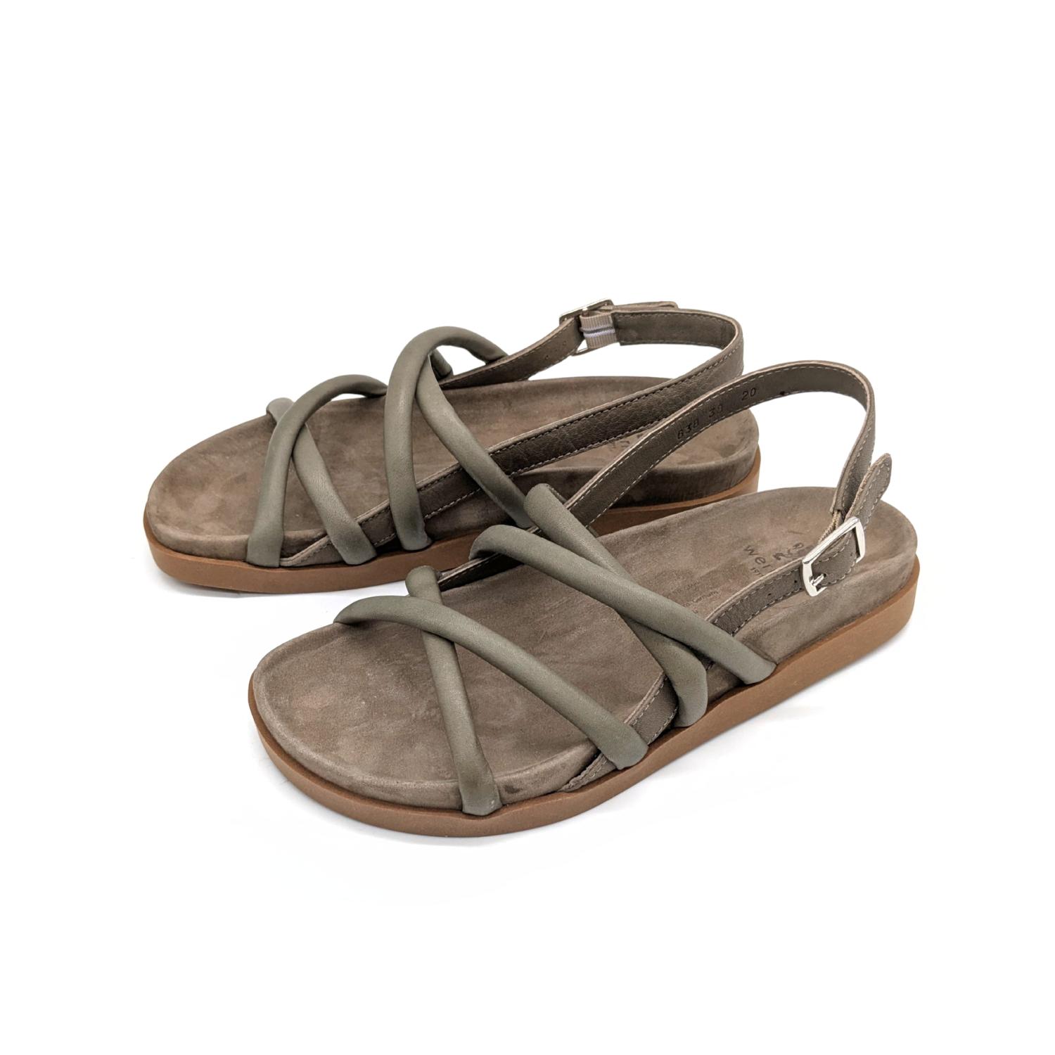Werner 1911 Bio-Sandale mit gepolsterten Riemen in taupe