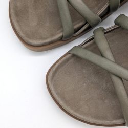 Werner 1911 Bio-Sandale mit gepolsterten Riemen in taupe mit runder Spitze