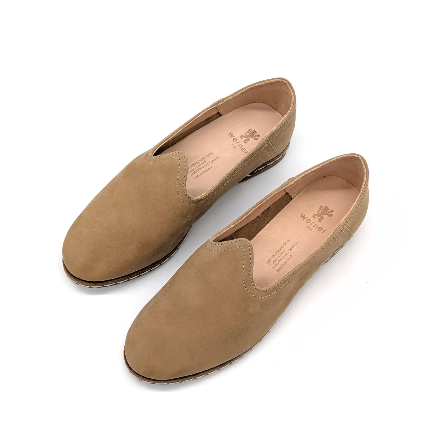 Werner 1911 Bio-Slipper in karamell mit Naturlederfutter