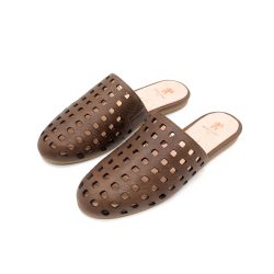 Werner 1911 Bio-Pantolette Besenginster in cognac mit Naturlederfutter