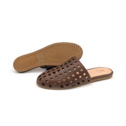 Werner 1911 Bio-Pantolette Besenginster in cognac mit flacher Sohle