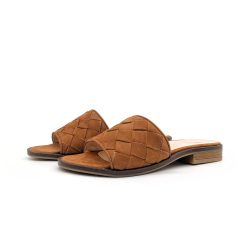 Werner 1911 Bio-Peeptoe-Mules Blauregen in Cognac