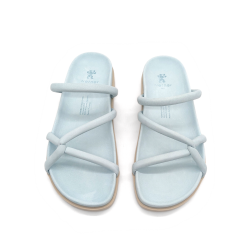 Werner 1911 Bio-Pantolette Efeu in eisblau ergonomischem Fußbett