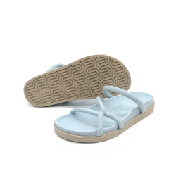 Werner 1911 Bio-Pantolette Efeu in eisblau heller Sohle