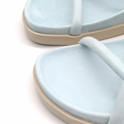 Werner 1911 Bio-Pantolette Efeu in eisblau runder Spitze