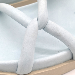 Werner 1911 Bio-Pantolette Efeu in eisblau mit gepolsterten Riemen