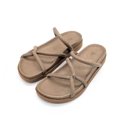 Werner 1911 Bio-Pantolette Efeu in Natur mit überkreuzten Riemen