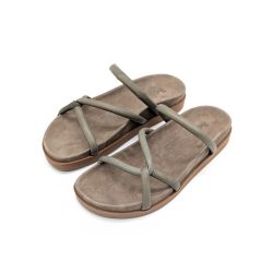 Werner 1911 Bio-Pantolette Efeu in Taupe ergonomischem Fußbett