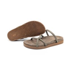 Werner 1911 Bio-Pantolette Efeu in Taupe mit profilierter Sohle