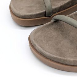 Werner 1911 Bio-Pantolette Efeu in Taupe mit runder Spitze