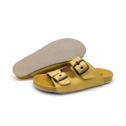 Werner 1911 Bio-Pantolette Iris in Gelb mit flacher Sohle