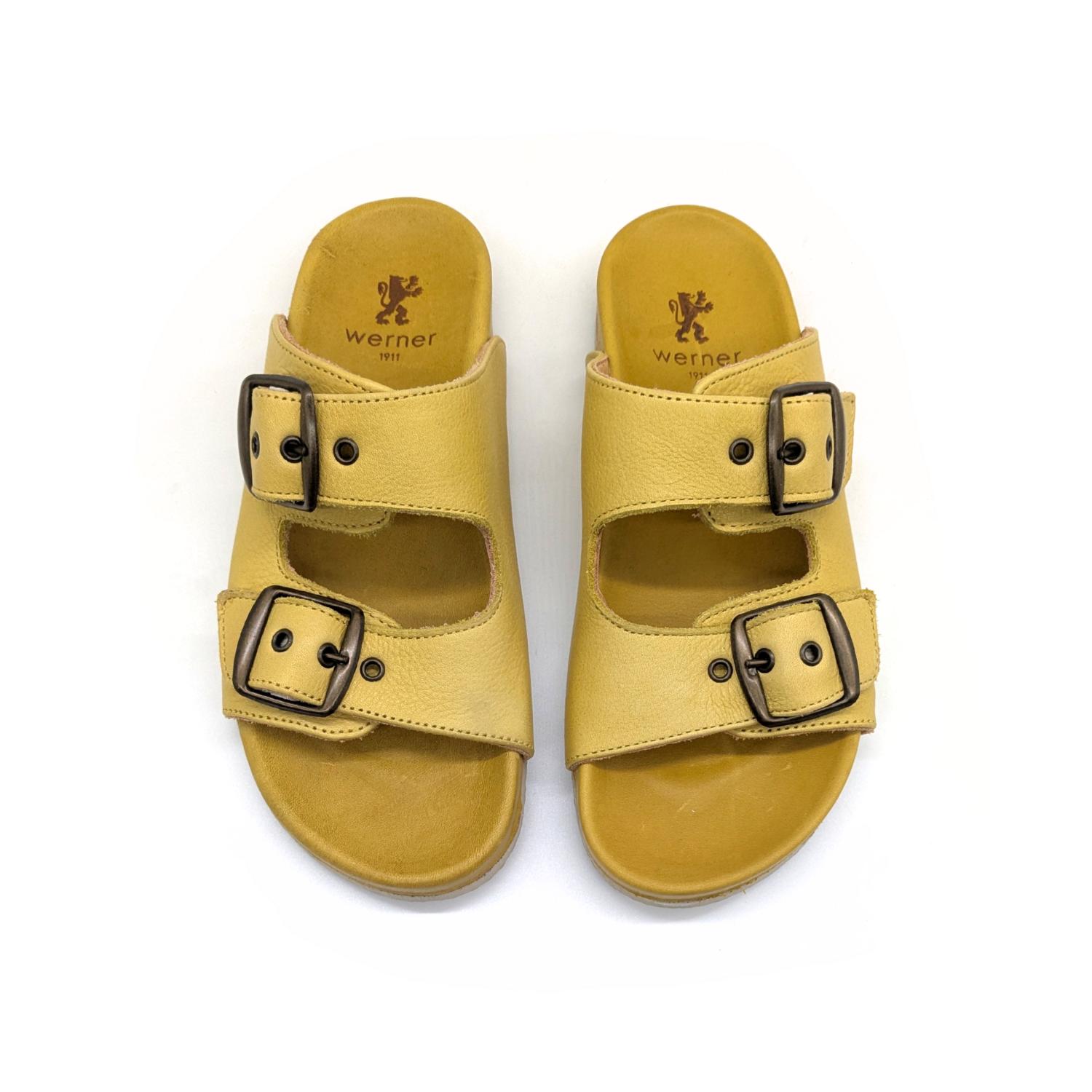 Werner 1911 Bio-Pantolette Iris in Gelb mit ergonomischem Fußbett