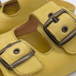 Werner 1911 Bio-Pantolette Iris in gelb mit 2 Schnallen