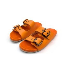 Werner 1911 Bio-Pantolette Iris in Orange mit 2 Riemen