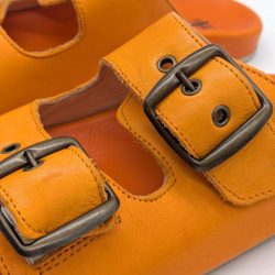 Werner 1911 Bio-Pantolette Iris in Orange mit 2 Schnallen