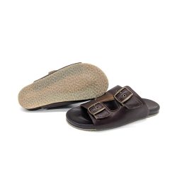 Werner 1911 Bio-Pantolette Iris in Bordeaux mit flacher Sohle