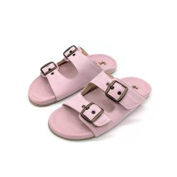 Werner 1911 Bio-Pantolette Iris in Rosa Nubuk mit 2 Schnallen