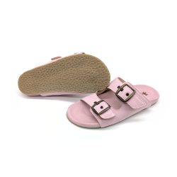 Werner 1911 Bio-Pantolette Iris in Rosa Nubuk mit flacher Sohle