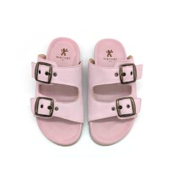 Werner 1911 Bio-Pantolette Iris in Rosa Nubuk mit 2 Riemen