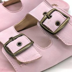 Werner 1911 Bio-Pantolette Iris in Rosa Nubuk mit 2 Schnallen