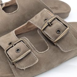 Werner 1911 Bio-Pantolette Iris in Schiefer Nubuk mit 2 Schnallen