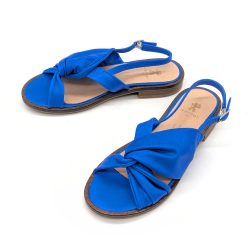 Werner 1911 Bio-Sandale Schwertlilie in Himmelblau mit Fußbett aus Bioleder