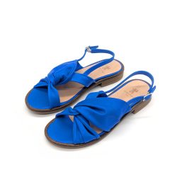 Werner 1911 Bio-Sandale Schwertlilie in Himmelblau mit überkreuzten, weichen Riemen