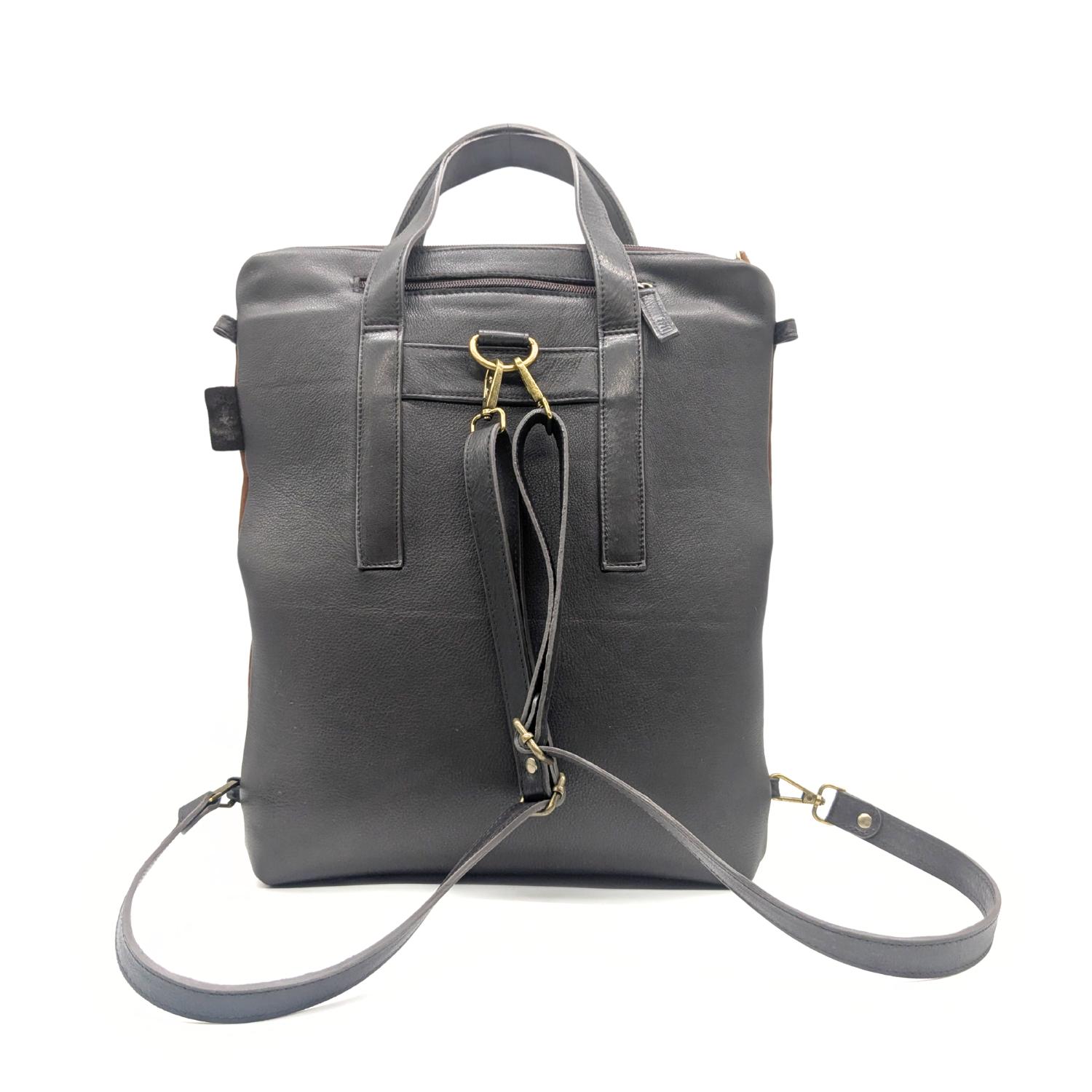 Werner 1911 Bio-Rucksack Sooneck in Mokka/Cognac mit verstellbaren Schulterriemen innen