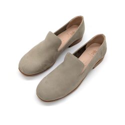 Werner 1911 Bio-Loafer Kormoran in Grau mit Rauleder an der Fersen-Innenseite